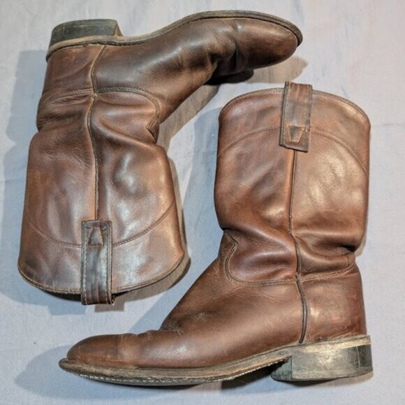 Mark's Outpost Brown Leather Women Cowboy Boots Size 5.5 - Picture 8 of 12
